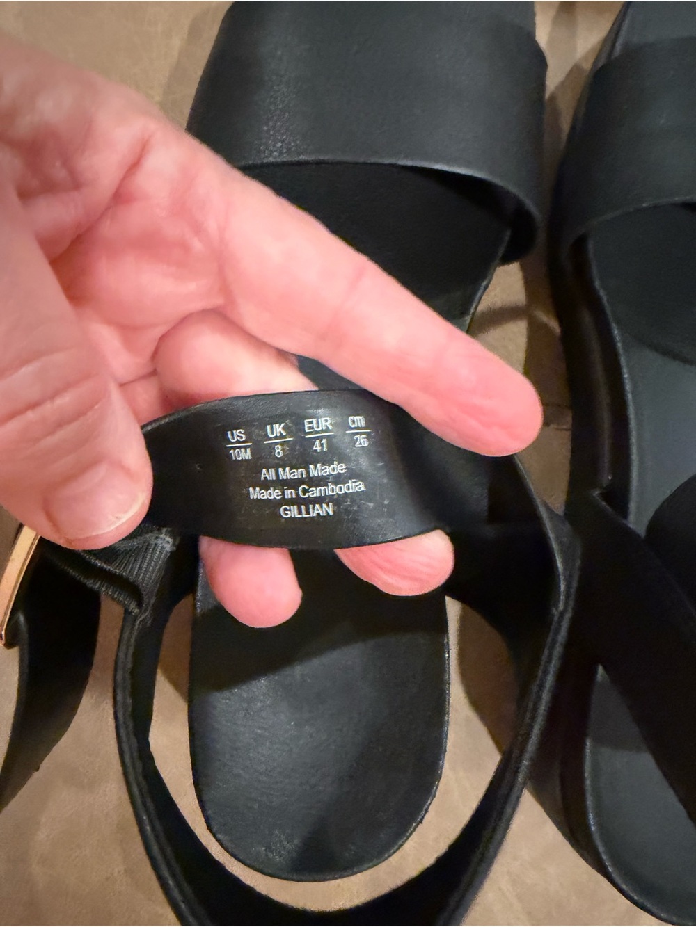 Life Stride Black Platform Ankle-Strap Sandals with Gold Buckle - Picture 4 of 5
